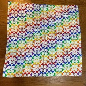 Coach rainbow logo square scarf